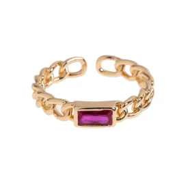 Chunky Chain Crystal Ring