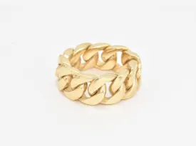 Chunky Chain Ring - Thick Chain Link Band, Wide Chain Band