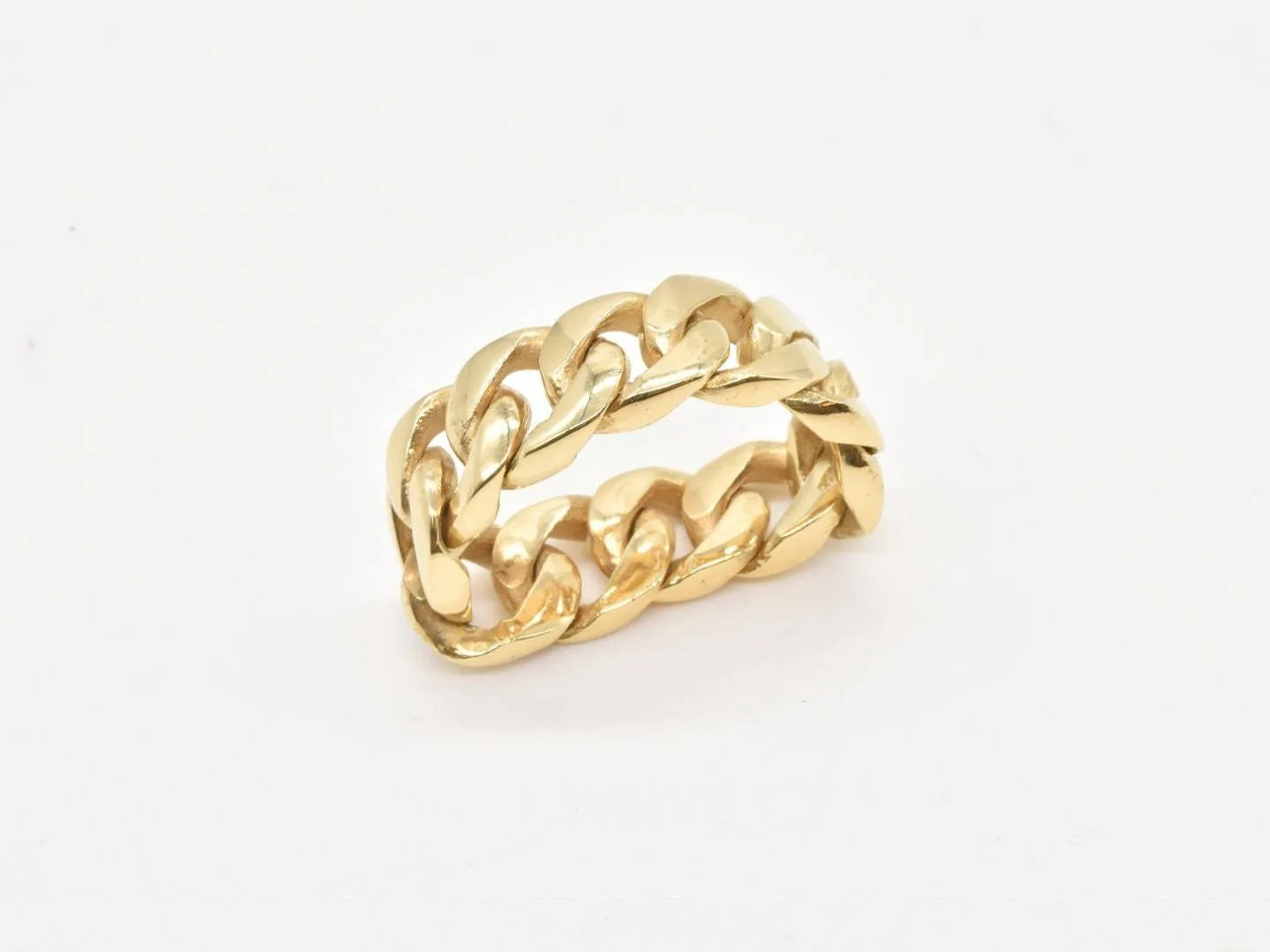 Chunky Chain Ring - Thick Chain Link Band, Wide Chain Band