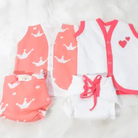 Crowns - Everyday Essentials Nappy & Vest (Set of 4)