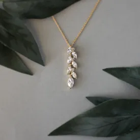 CZ Wedding Pendant with a Marquise Vine Design