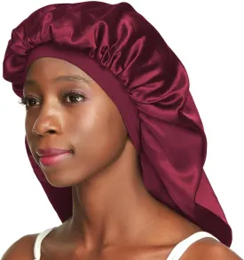 Double-Layer Satin Sleep Cap for Long Hair, Braids, Dreadlocks, Curly Hair
