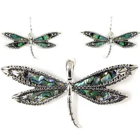 Dragonfly Pendant and Earrings Set