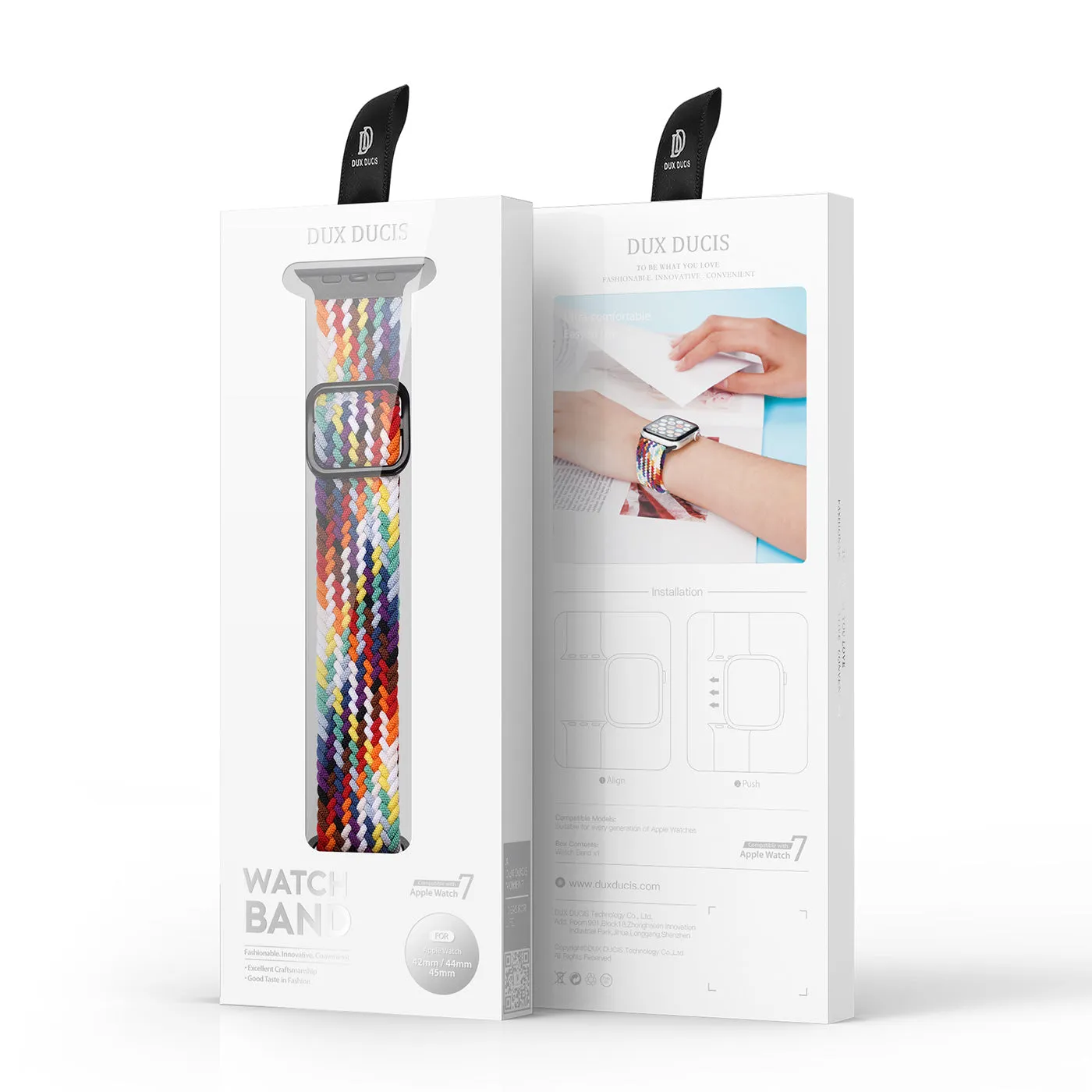 DUX DUCIS Nylon Strap for Apple Watch 1 2 3 4 5 6 7 SE (42MM/44MM/45MM) - Rainbow