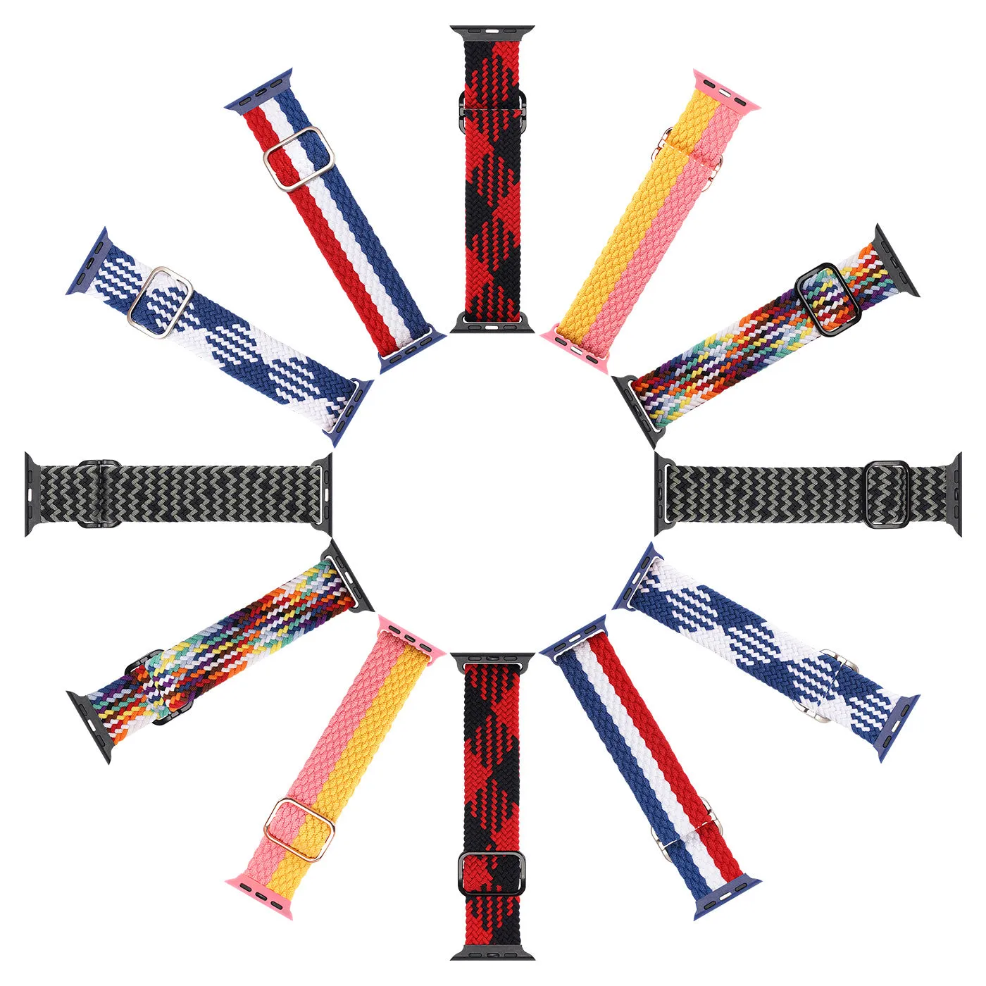 DUX DUCIS Nylon Strap for Apple Watch 1 2 3 4 5 6 7 SE (42MM/44MM/45MM) - Rainbow
