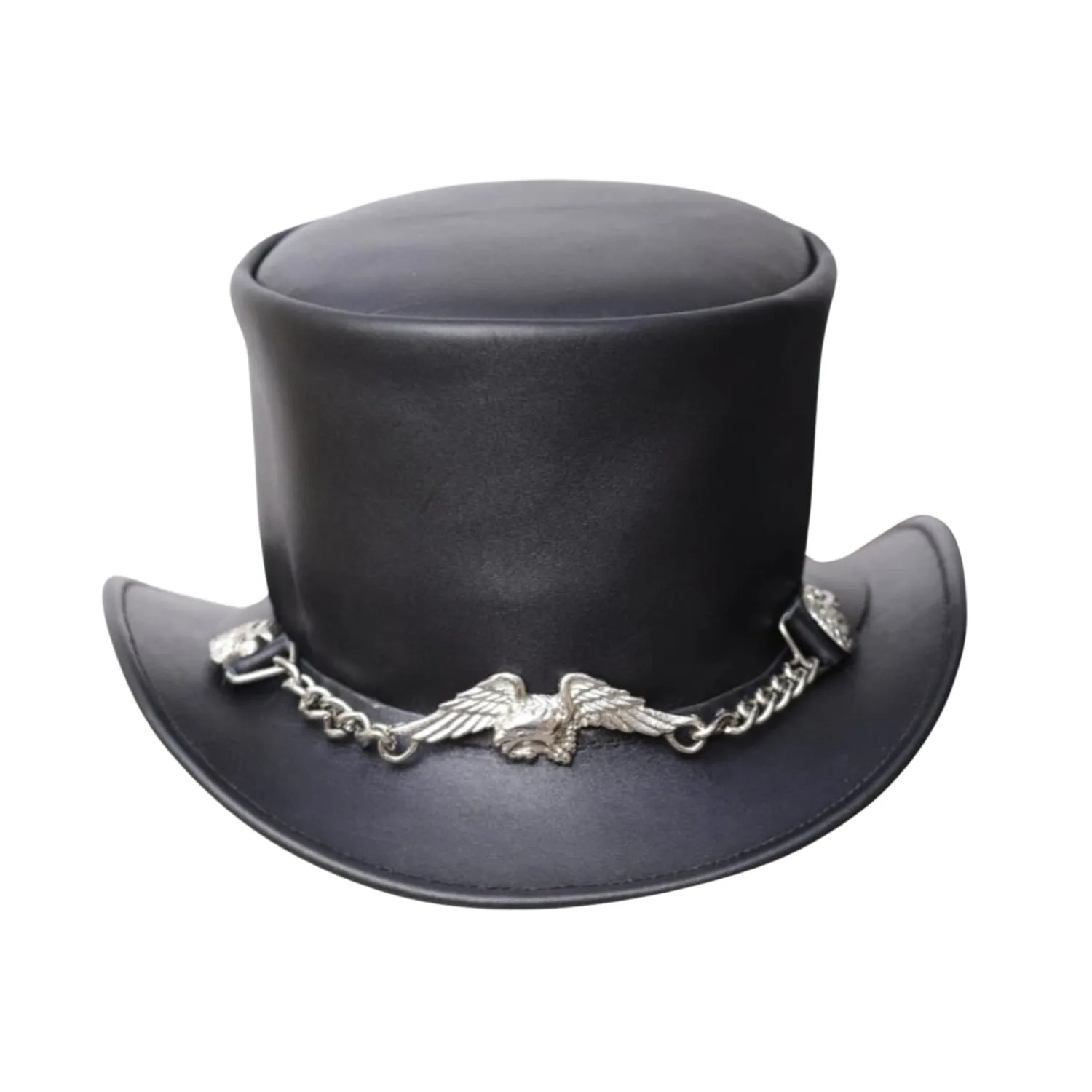 Eagle Band Style Leather Top Hat