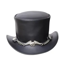 Eagle Band Style Leather Top Hat
