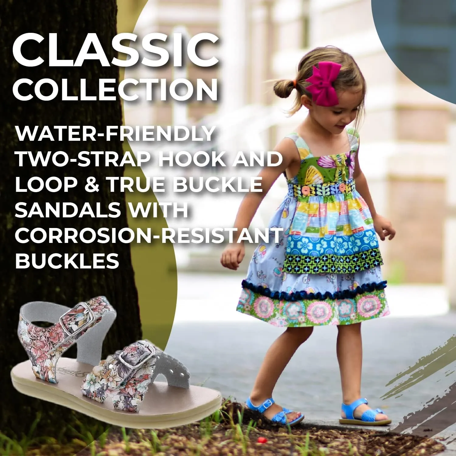 FOOTMATES Ariel and Eco-Ariel Waterproof Sandals for Girls and Boys with Slip-Resistant, Non-Marking Outsoles and Strap Closure for Infants, Toddlers, and Kids Ages 0-12