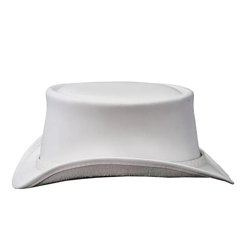 Ghost Rider White Top Hat top hat leather hat leather top hat gothic top hat mens top hat steampunk top hat custom top hat