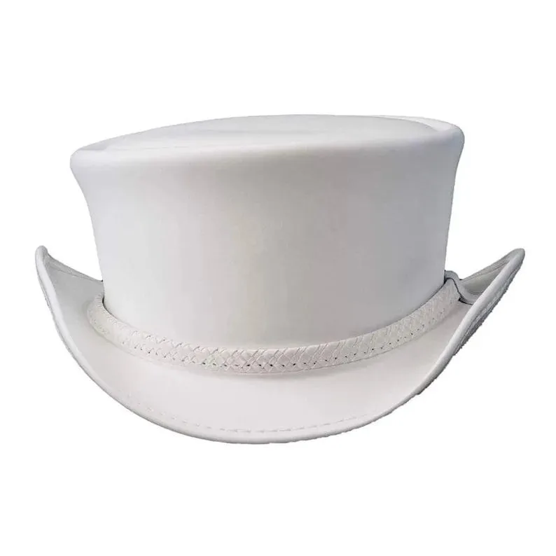 Ghost Rider White Top Hat top hat leather hat leather top hat gothic top hat mens top hat steampunk top hat custom top hat