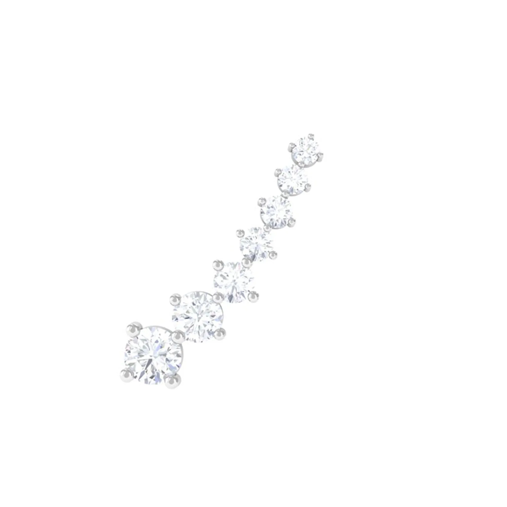 Graduated Style Diamond Ear Climber Earring