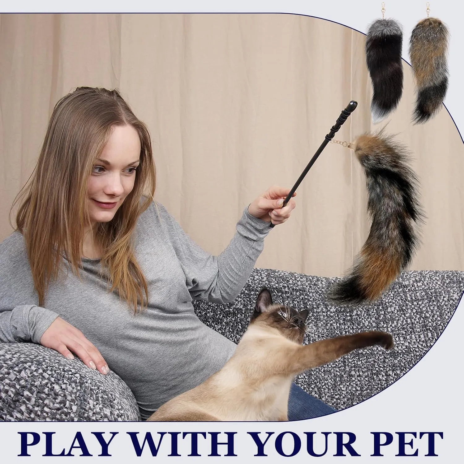 Huge and Fluffy Real Fox Tail Keyring Faux Fur Tail Keychain Handbag Accessory Hook Pendant Gift for Women 2 Sizes
