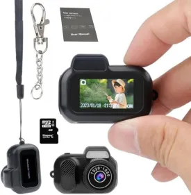 Keychain Camera, World's Smallest 1080P Hd Mini Camera llavero,Keychain Photo/Video Camera, Retro Portable Mini100 Mins Battery Life, for Students, Kids (128)