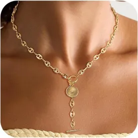 Layered Necklaces Set for Women, Dainty 14K Gold/Sterling Silver Plated Pendant Necklace Gold Chunky/Long Chain Stack Necklace Jewelry Gift for Women Trendy