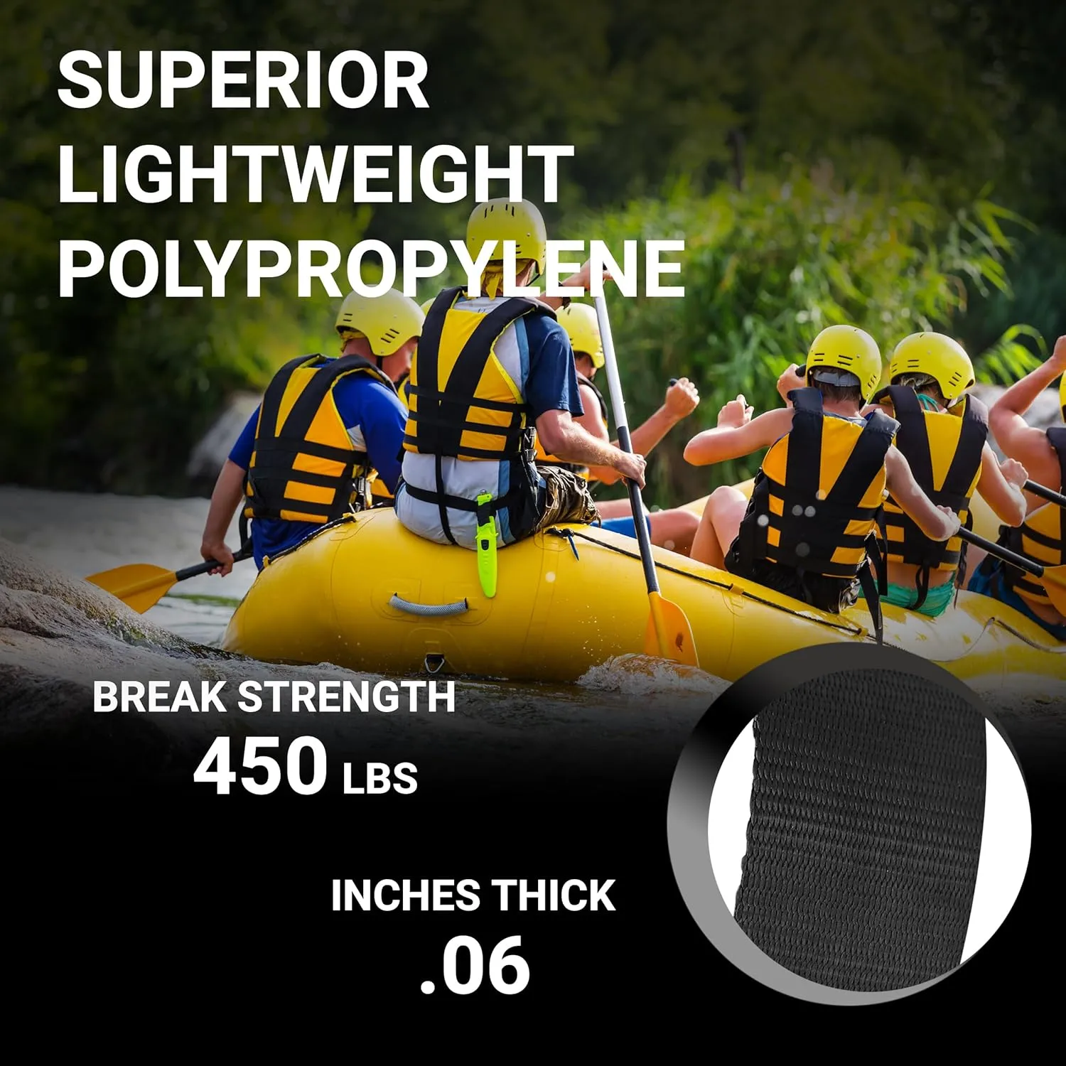 Lightweight Polypropylene Webbing - Poly Strapping for Outdoor DIY Gear Repair, Pet Collars, Crafts  3/4 Inch by 10, 25, or 50 Yards, Over 20 Colors