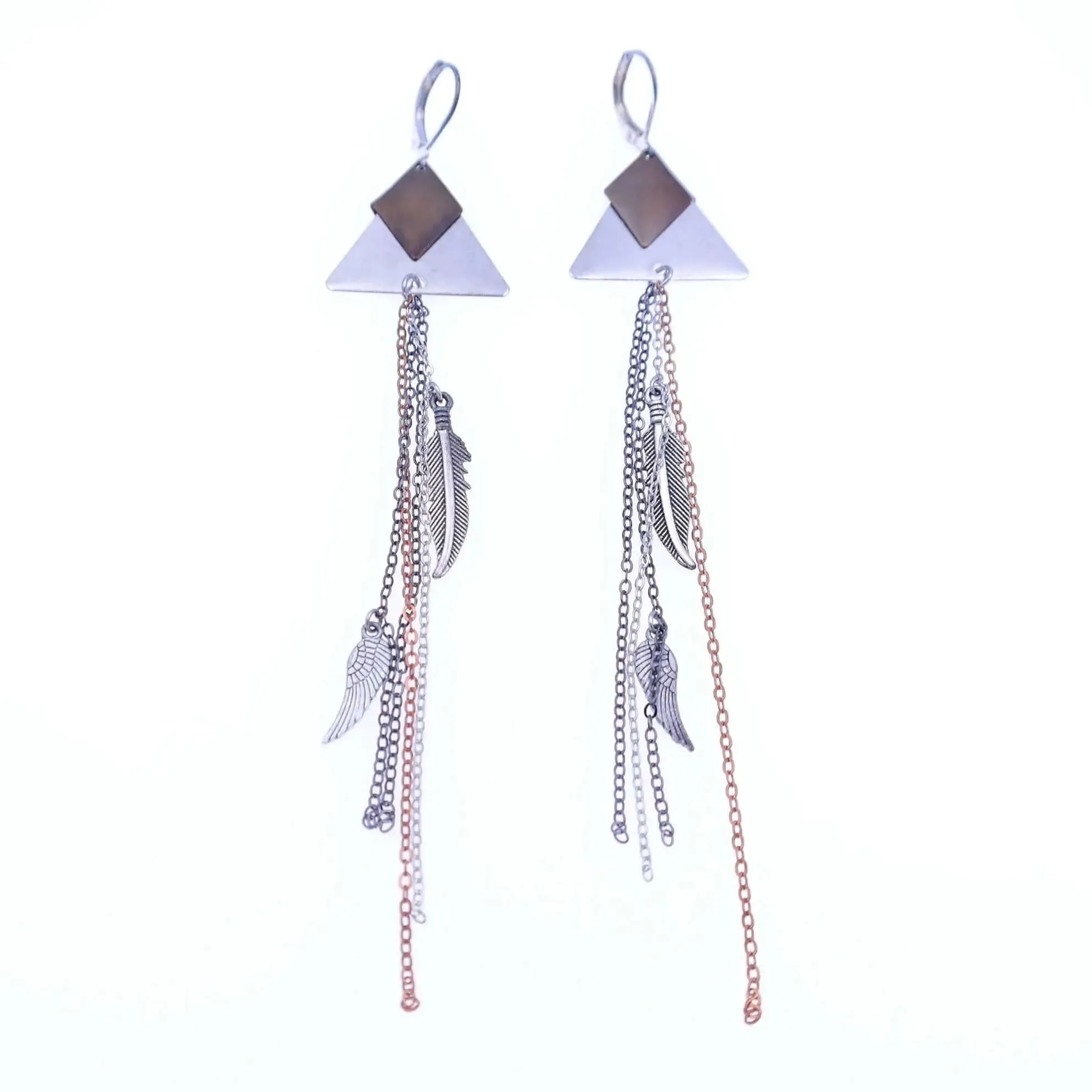 Long Mixed Chain Earrings