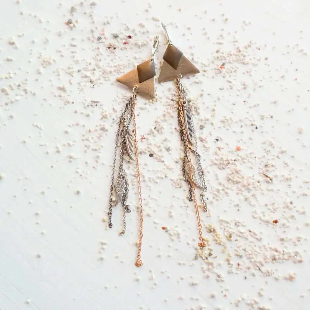 Long Mixed Chain Earrings