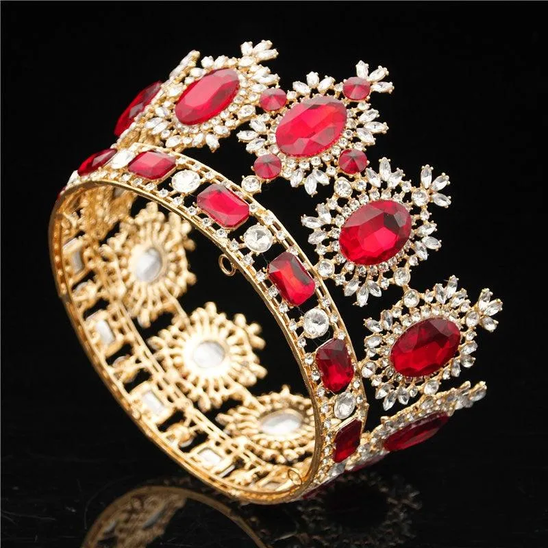 Luxuries Crystal Flower Wedding Red Tiara