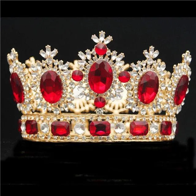 Luxuries Crystal Flower Wedding Red Tiara
