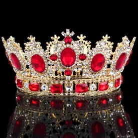 Luxuries Crystal Flower Wedding Red Tiara