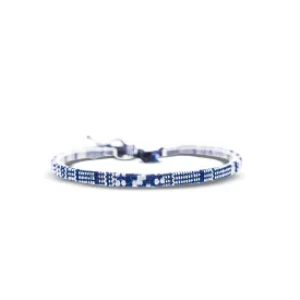 Made by Nami Surfer Anklet for Men and Women Waterproof and Adjustable Surfer Ankle Bracelet String Ankle Bracelet Beach Accessory for Ethnic Hippie Style (Blue-White)