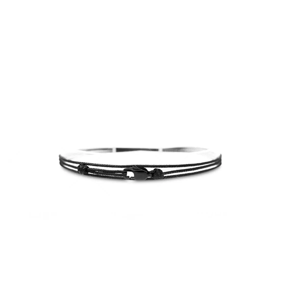 Made by Nami Surfer Anklet with Snap Hook Clasp Waterproof & Adjustable Thin String Ankle Bracelets for Women and Men Handmade Jewelry for Beach and Music Festival Accessories (All Black)