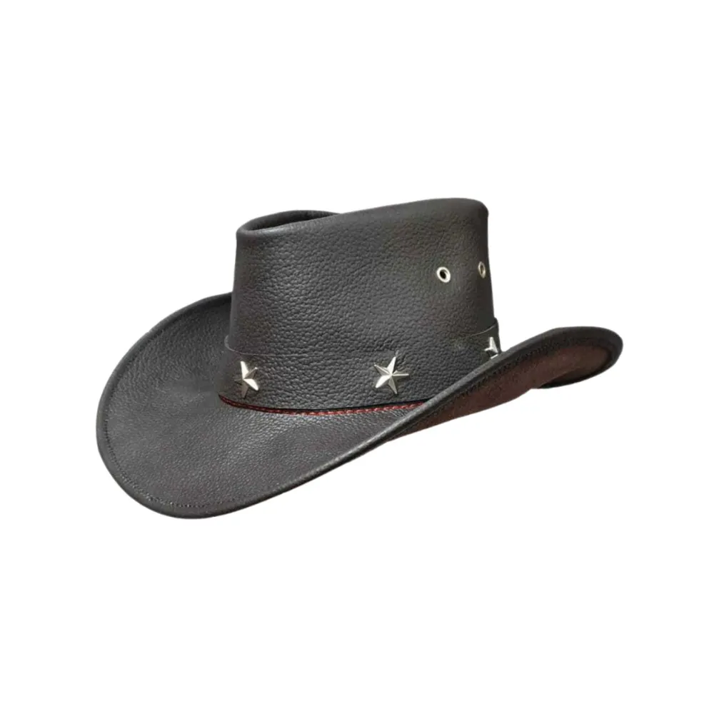 Police Cowboy Leather Top Hat