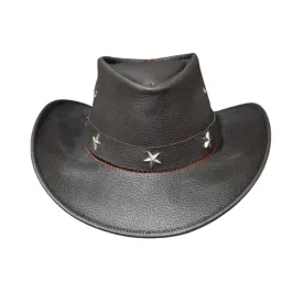 Police Cowboy Leather Top Hat