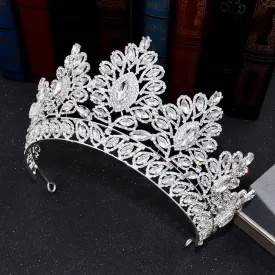 "Aubree" -  Crystal Wedding Tiara - Available in Silver and Gold