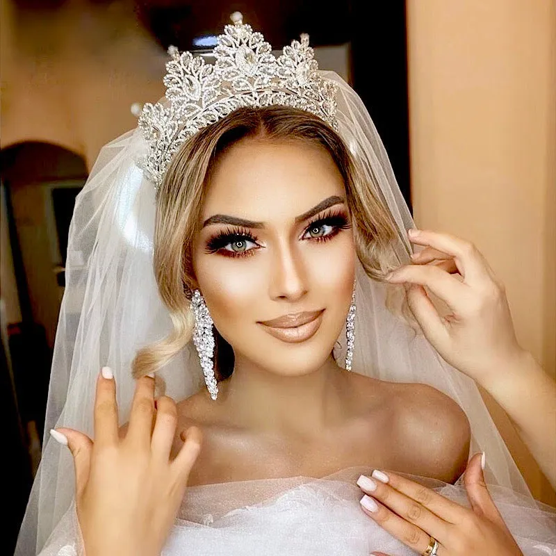 "Aubree" -  Crystal Wedding Tiara - Available in Silver and Gold