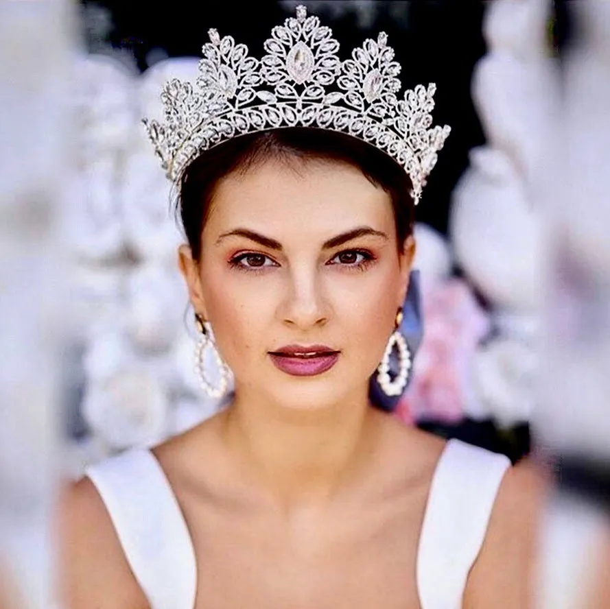"Aubree" -  Crystal Wedding Tiara - Available in Silver and Gold