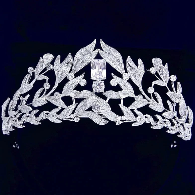 "Belaire" - Micro-Pave Cubic Zirconia Bridal Tiara