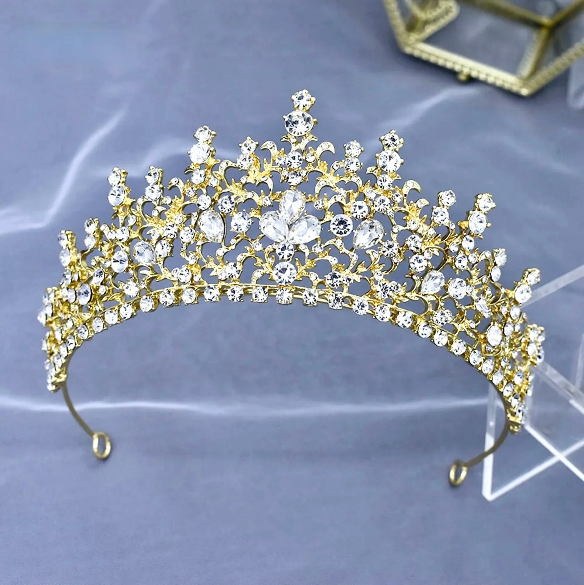 "Nayri" - Crystal Bridal Tiara - Available in Silver and Gold