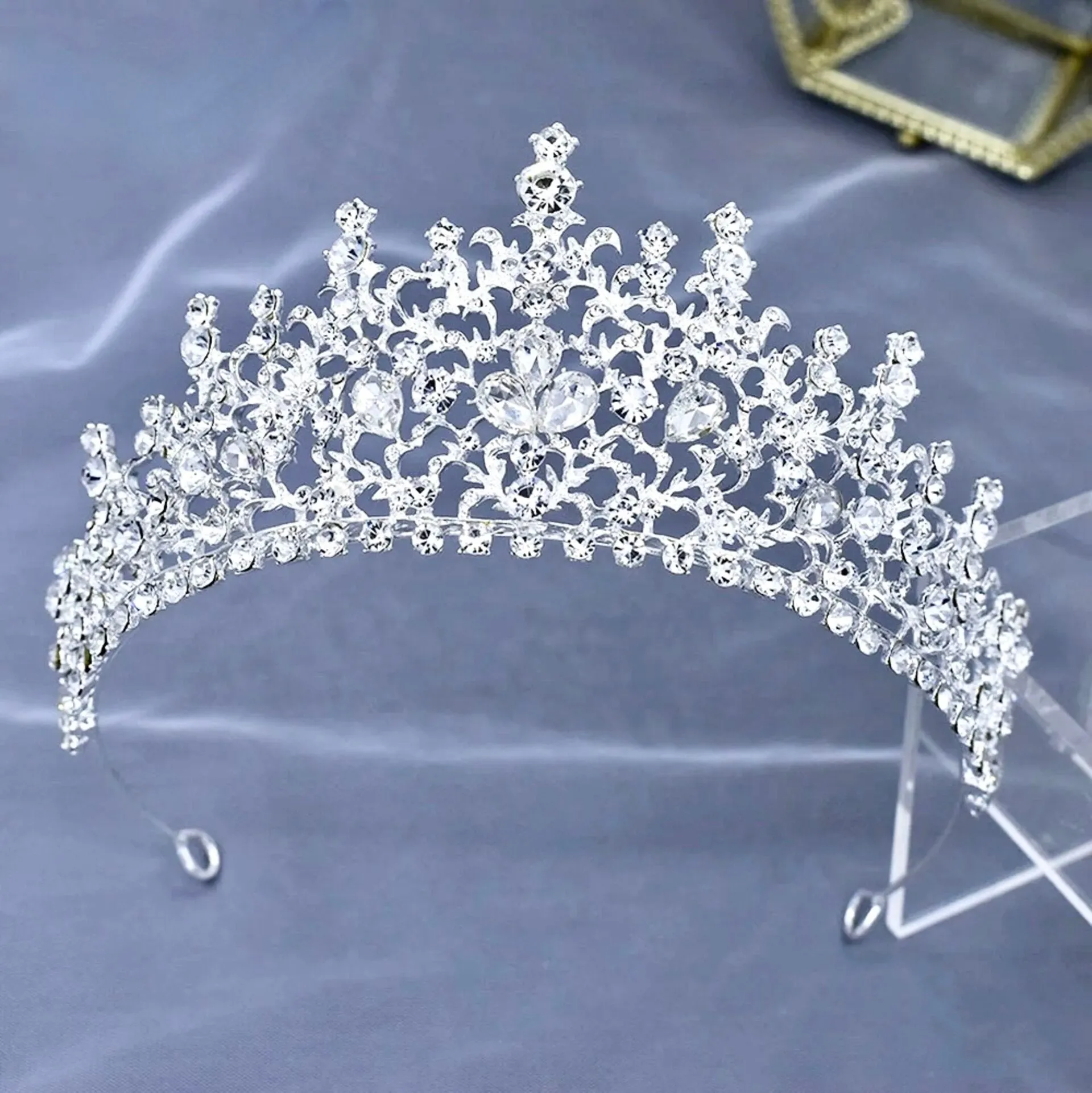 "Nayri" - Crystal Bridal Tiara - Available in Silver and Gold