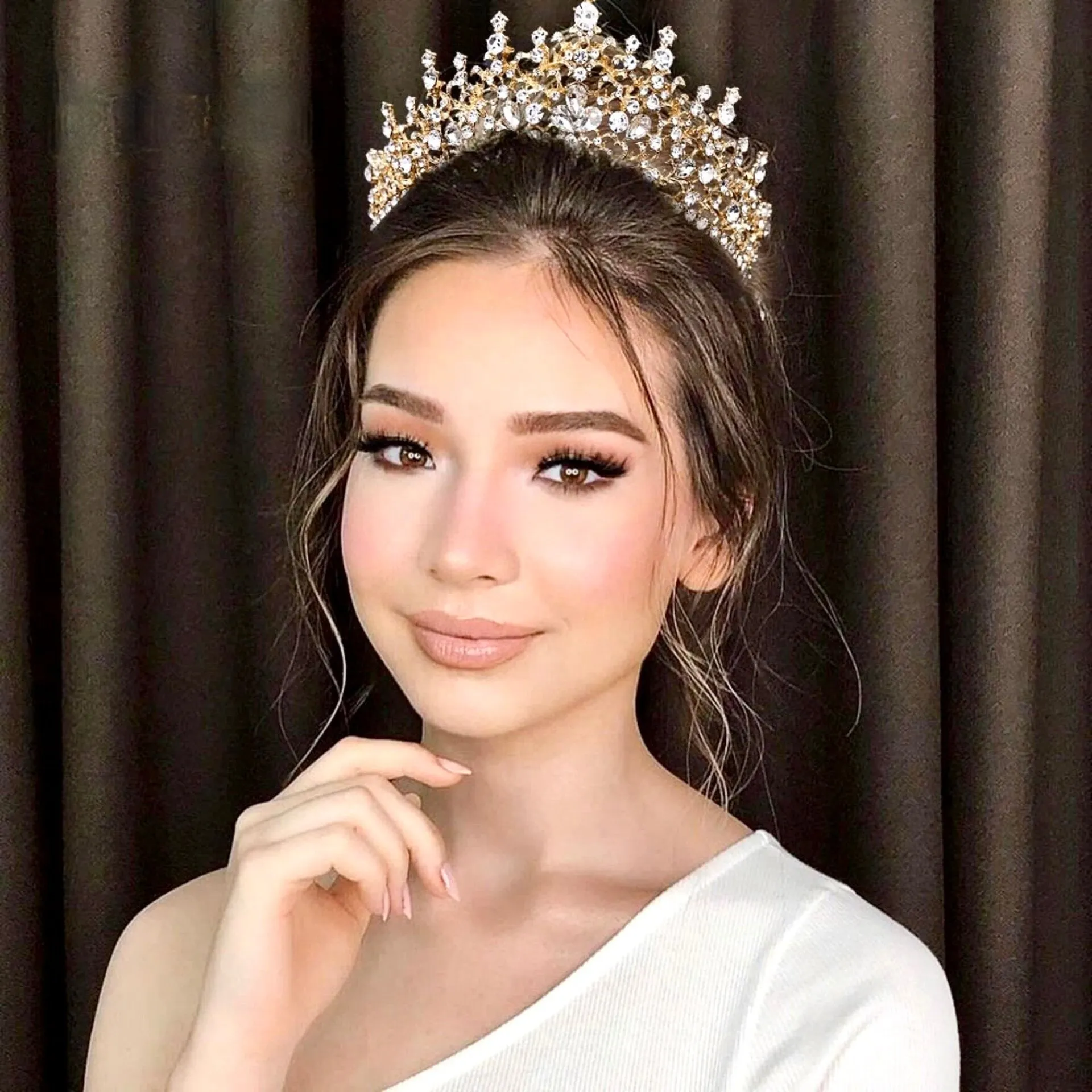 "Nayri" - Crystal Bridal Tiara - Available in Silver and Gold