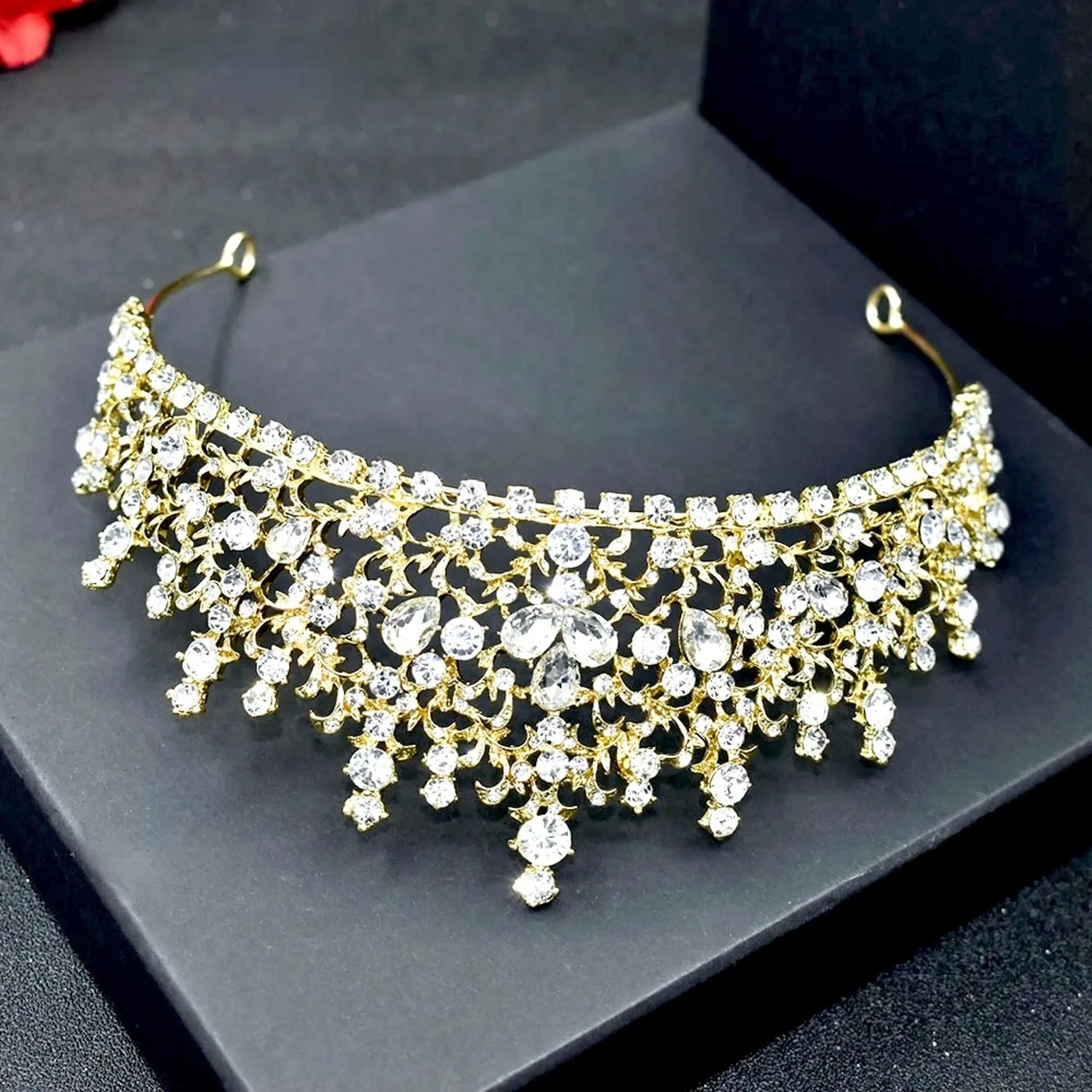 "Nayri" - Crystal Bridal Tiara - Available in Silver and Gold