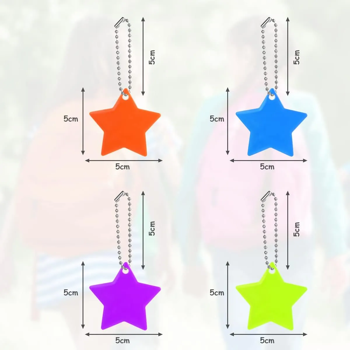 Reflector Pendant, 16pcs Waterproof Child Safety Reflector Pendant for School Bag, Wheelchair, Bicycle and Running