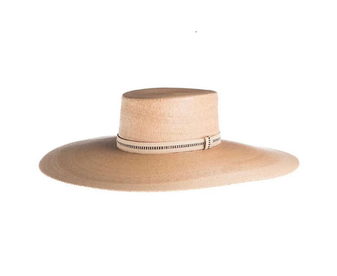 Rosalia Flat Top Palm Leaf Straw Hat