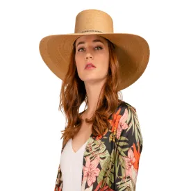 Rosalia Flat Top Palm Leaf Straw Hat