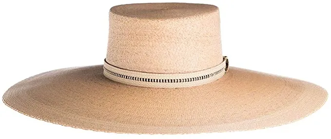 Rosalia Flat Top Palm Leaf Straw Hat