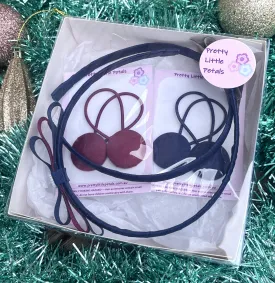 School Hair Accessories Gift Box - Navy/Maroon