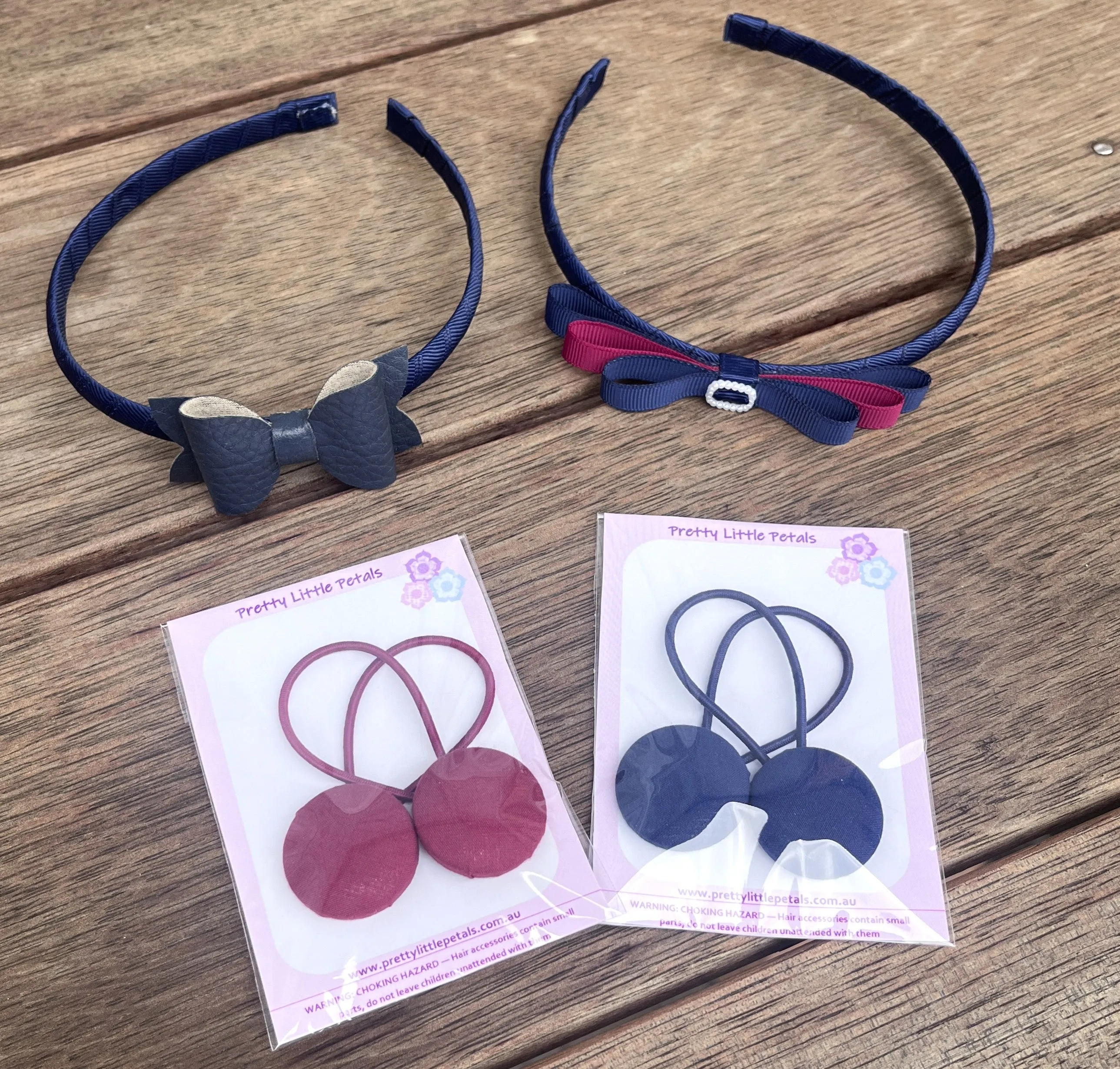 School Hair Accessories Gift Box - Navy/Maroon