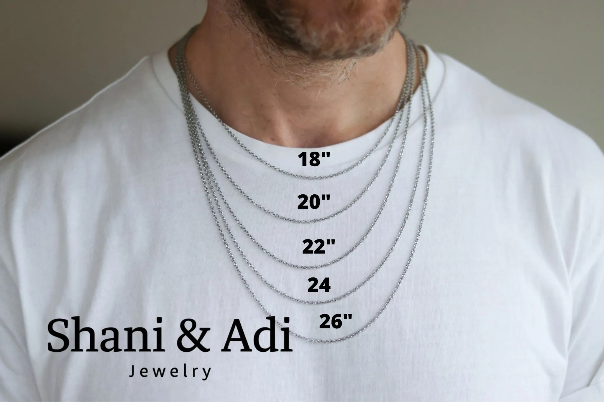 Silver links chain necklace for men, men's necklace, stainless steel cable chain, gift for him, minimalist mens jewelry, gourmet chain
