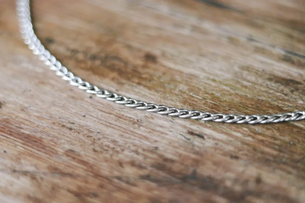 Silver links chain necklace for men, men's necklace, stainless steel cable chain, gift for him, minimalist mens jewelry, gourmet chain