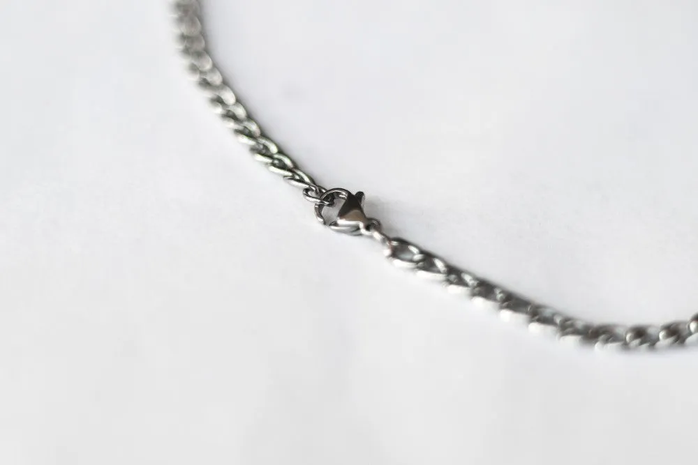 Silver links chain necklace for men, men's necklace, stainless steel cable chain, gift for him, minimalist mens jewelry, gourmet chain