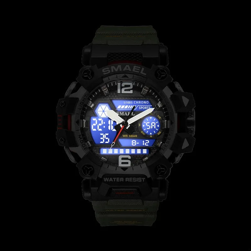 SMAEL Dual Display Waterproof Sports Watch