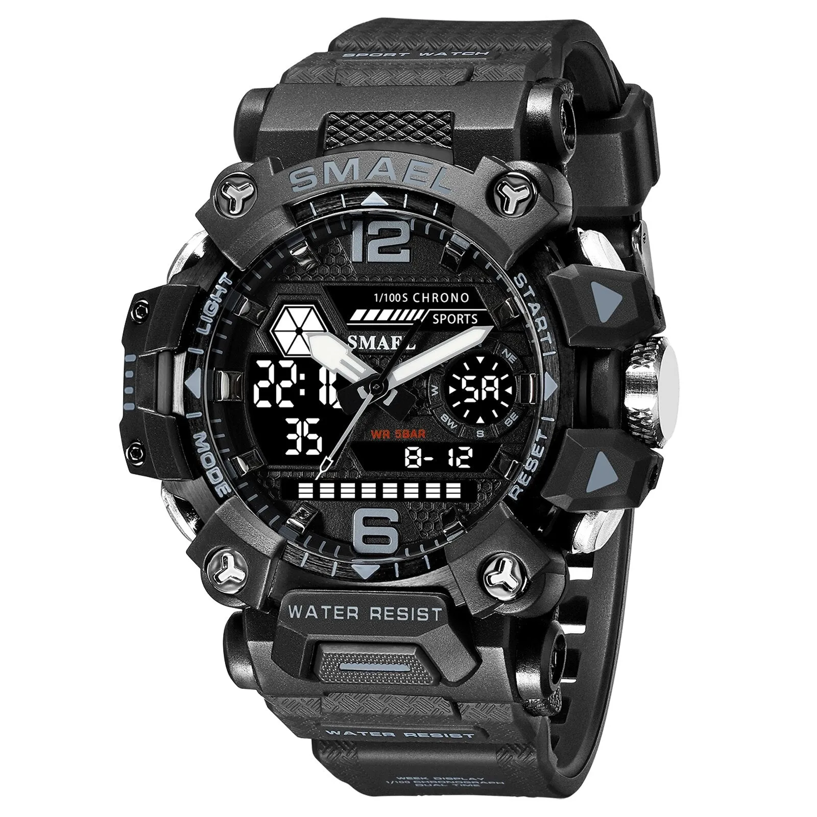 SMAEL Dual Display Waterproof Sports Watch