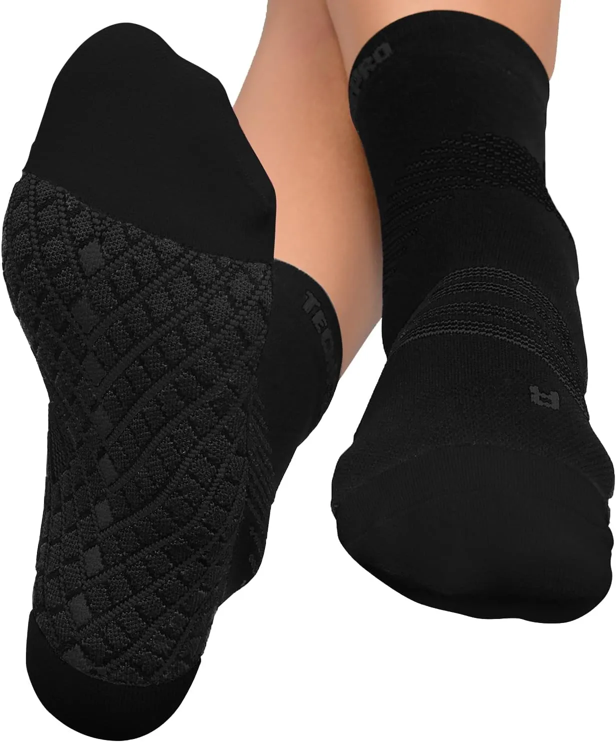 TechWare Pro Plantar Fasciitis Socks  Cushion Ankle Compression Socks Women & Men. Achilles Tendonitis Brace & Arch Support