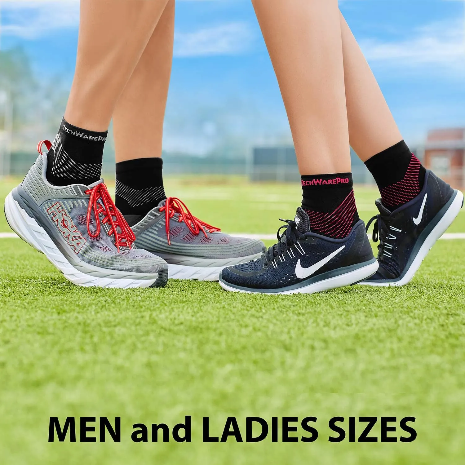 TechWare Pro Plantar Fasciitis Socks  Cushion Ankle Compression Socks Women & Men. Achilles Tendonitis Brace & Arch Support