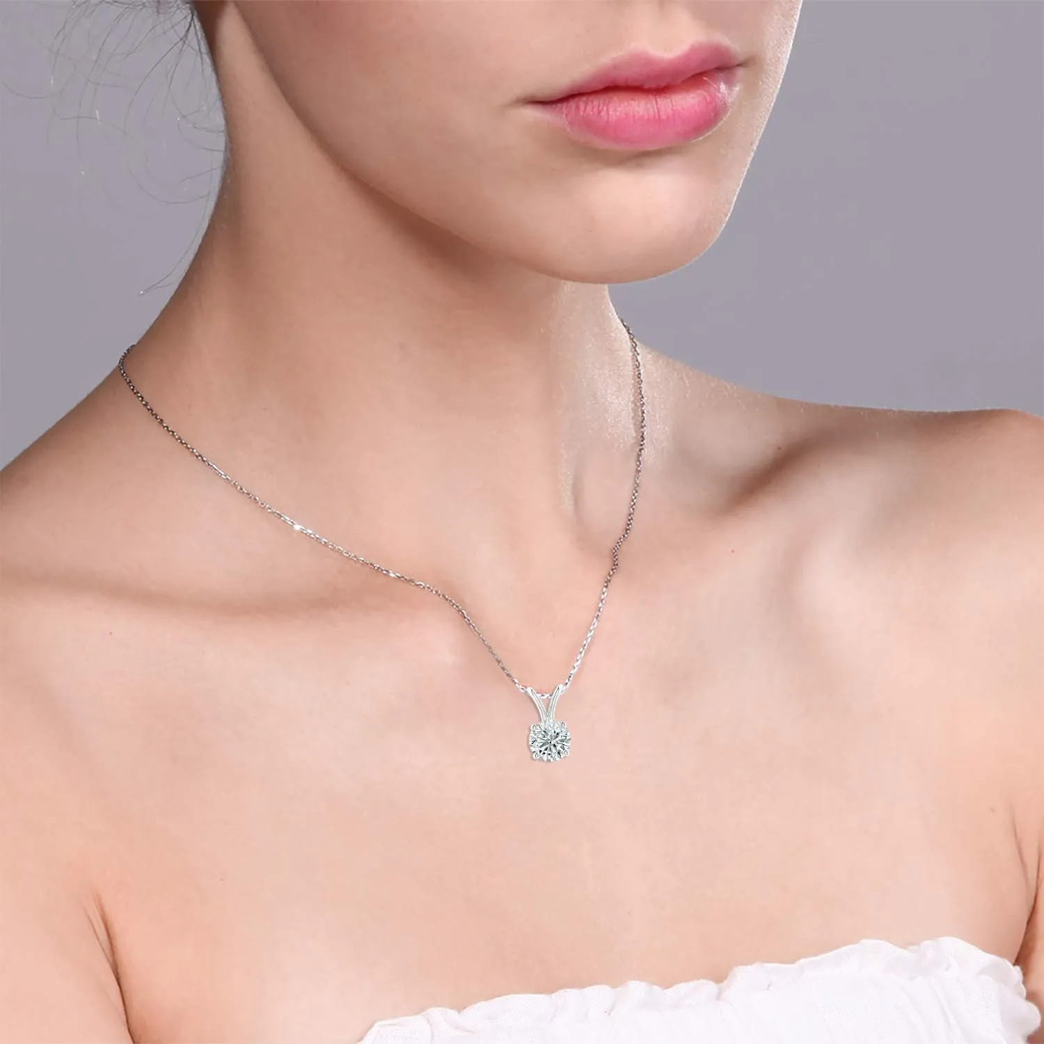 The Diamond Deal 1/4 Carat - 5 Carat | IGI Certified Lab Grown Diamond Pendant Necklace For Women | 14K White, Yellow Or Rose Gold | Lab Created Solitaire Lab-Grown Diamond Pendant Necklace